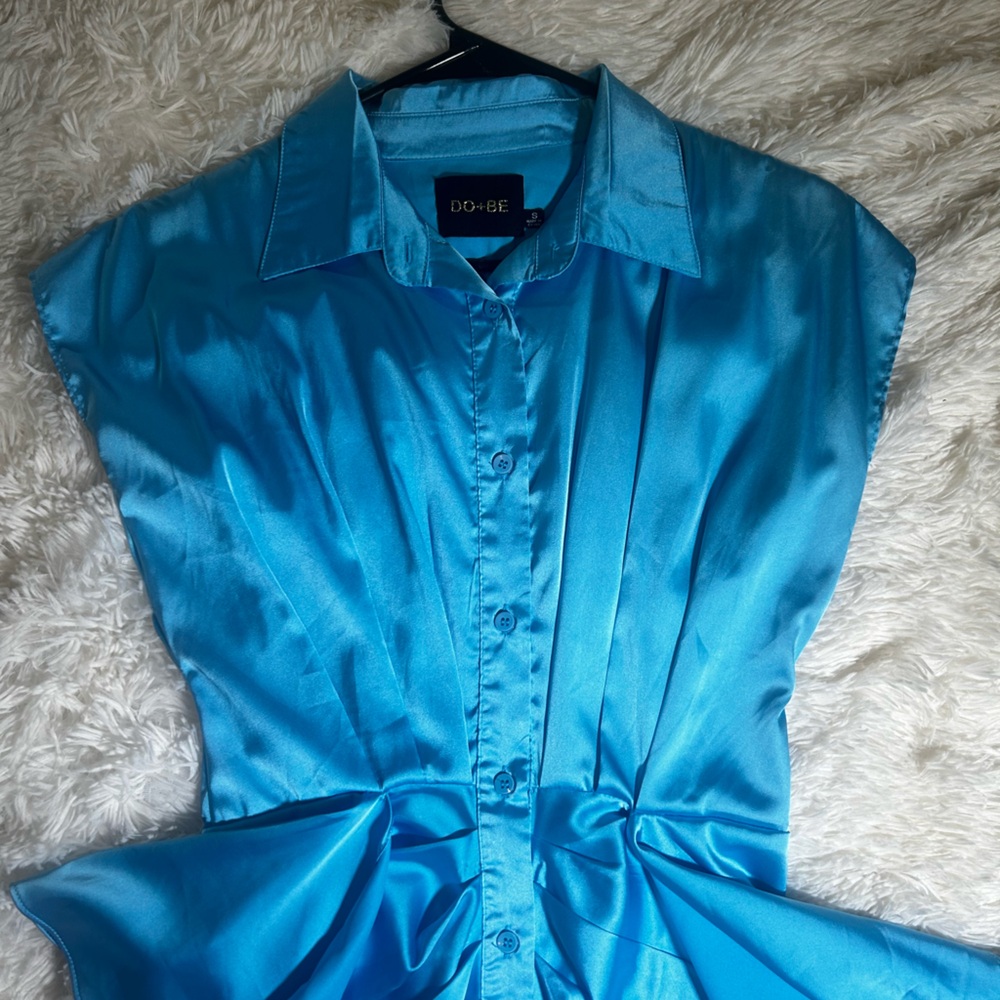 DO+BE size small silk mini dress fitted bodycon little to no stretch